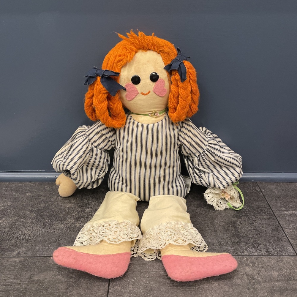 VTG 70s Happenings In Boutiques Doll Yarn Hair Cloth Ragdoll Detachable Skirt